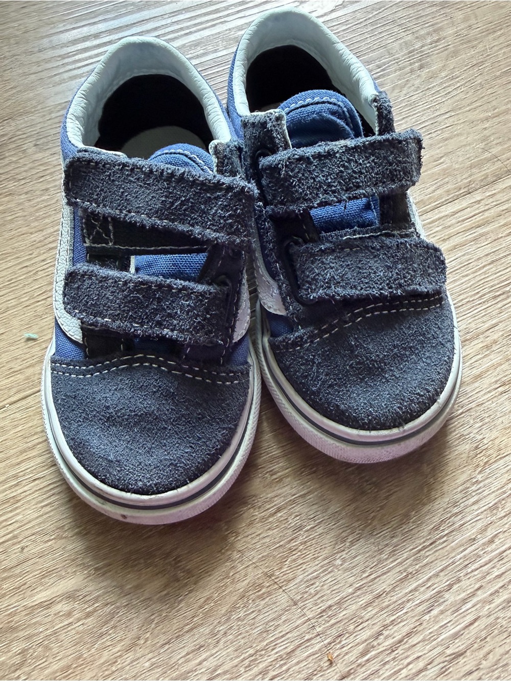 Vans Kids Navy and White Velcro Sneakers